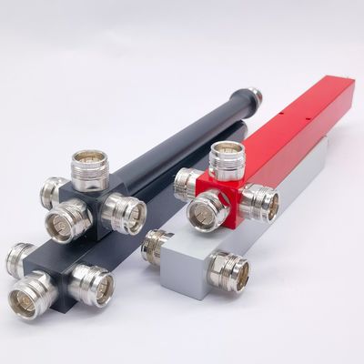 4 Way Low Pim Reactive High Power Splitter 698-3800MHz 4.3-10 F Cinza/vermelho/preto/customizado