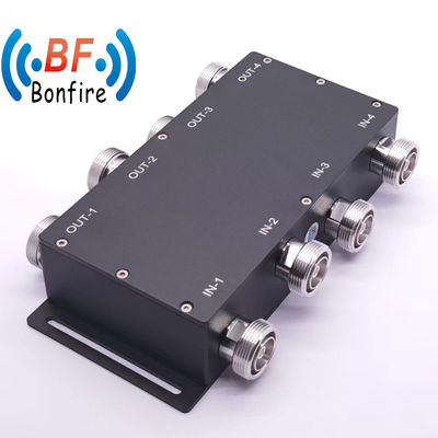 4.3-10-F/DIN-F/N-F VHF 698-3800MHz 3dB Combinador de acoplamento híbrido N Feminino Tipo 4 em 4