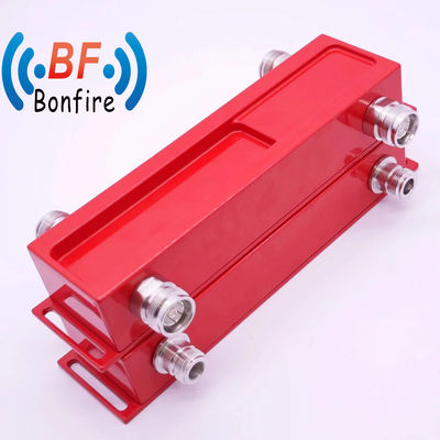 698-3800MHz 3dB acoplador híbrido de cor vermelha 4.3-10 Fêmea 2 em 2 combineiro IP65 -160dbc