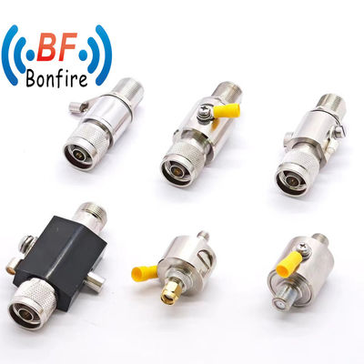 Grey RF Coaxial 3G N Male para RP-SMA Plug Connector N para RP-SMA Cable Lightning Arrester Surge Protector Arrester