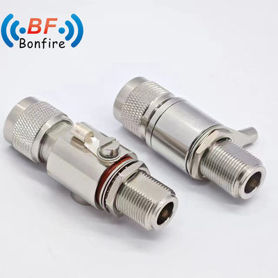 4.3-10-F para N-F Coaxial Surge Protector 698-3800MHz Preto para CCTV Lightning Arrester
