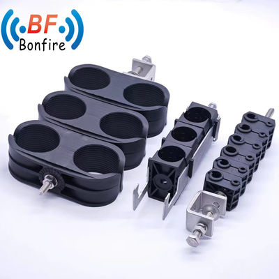 Clamps de alimentação de fibras de plástico de triplos empilhados Clamps de cabo para necessidades de produção OEM / ODM