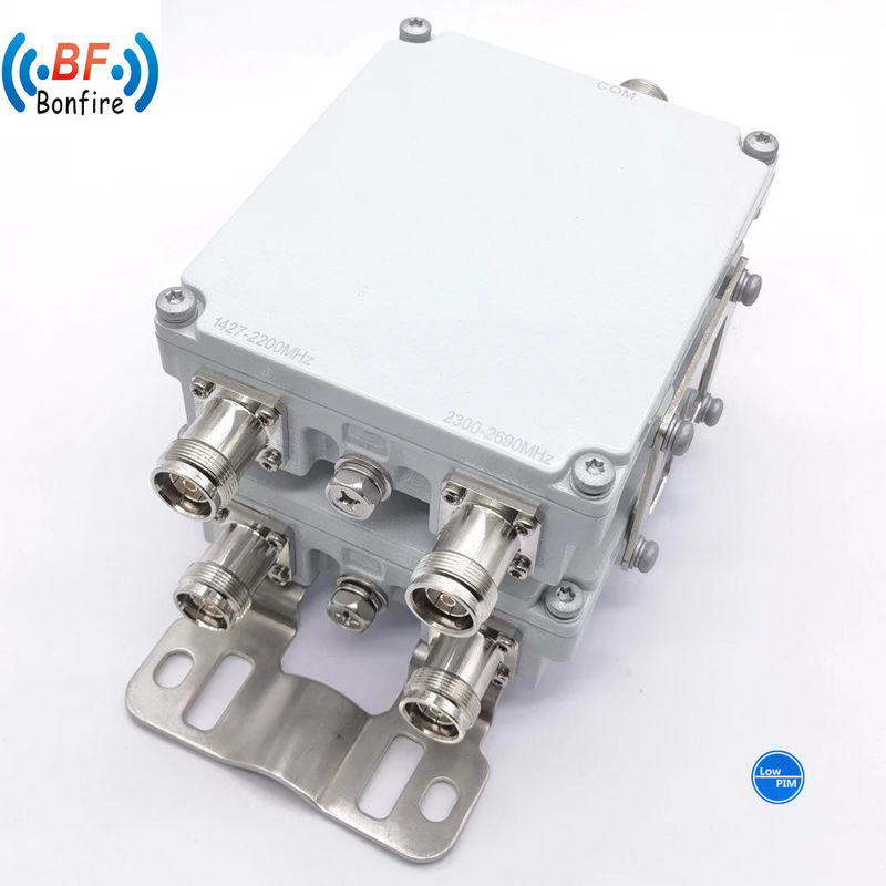 Combinador duplo 698-960/1920-2170 MHz N-Feminino 4.3-10 Feminino Combinador diplexor Vermelho 2.610kg