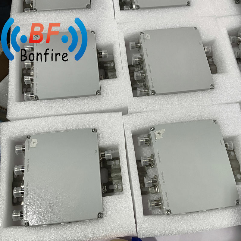 Topwave 1710-2700MHz RF Low Pim Quadplexer DIN Feminino -155dbc Quad-Band Combiner Cinzento