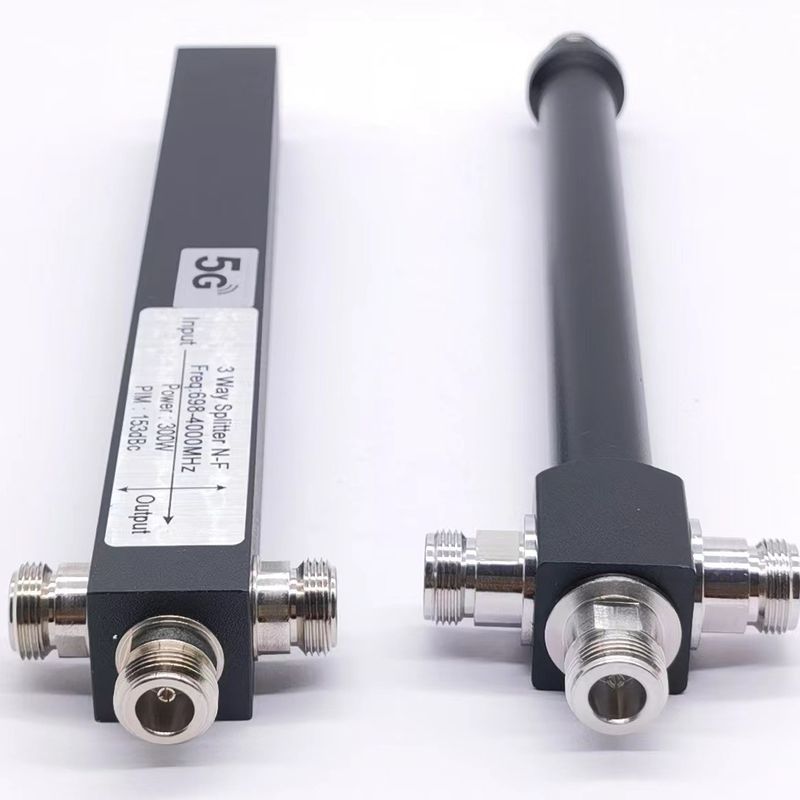 698-4200MHz N-F 3 Way Low Pim Cavity High Power Splitter em cor cinzenta personalizada