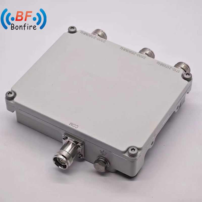 4X4 Low Pim 1710-1880 1920-2170 2300-2400 2500-2700MHz com N 4.3-10 DIN Conector Cinza