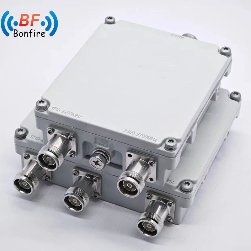 4.3-10f DIN-F N-F Combinador de diplexadores triplexadores RF directos para peças de telecomunicações IP65 para interiores/exteriores