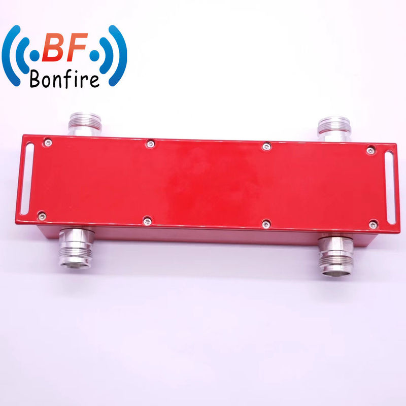 698-3800MHz 3dB acoplador híbrido de cor vermelha 4.3-10 Fêmea 2 em 2 combineiro IP65 -160dbc