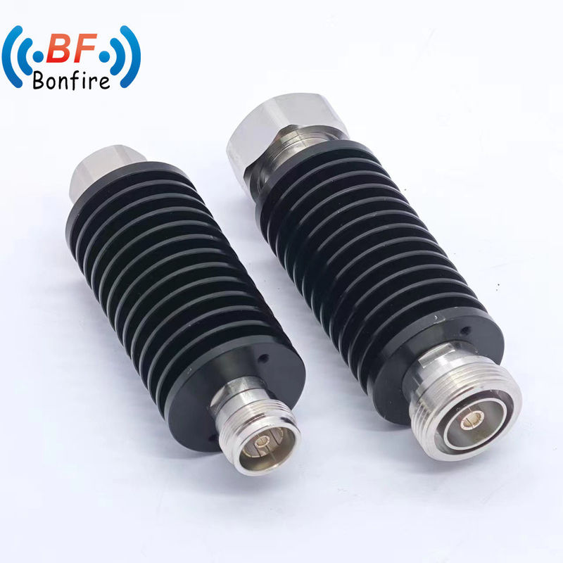 Atenuação fixa coaxial de tipo N de 100 W DC-3800MHz com dissipador de calor 3/6/10/20/30/40dB