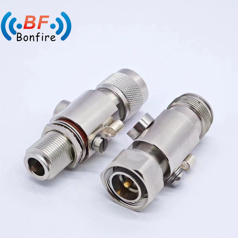 4.3-10-F para N-F Coaxial Surge Protector 698-3800MHz Preto para CCTV Lightning Arrester