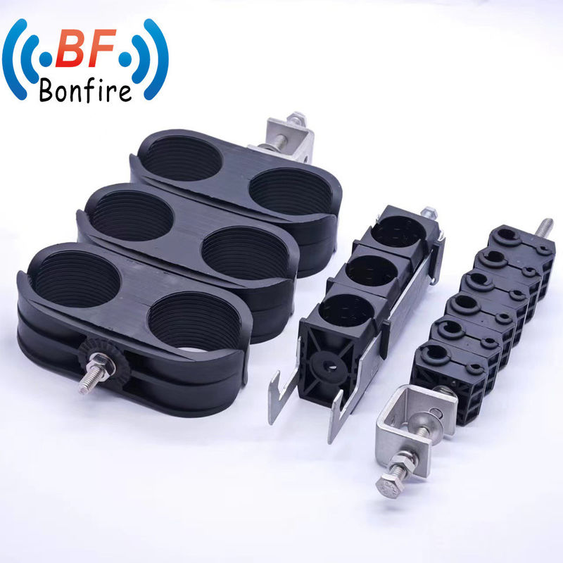 Clamps de alimentação de fibras de plástico de triplos empilhados Clamps de cabo para necessidades de produção OEM / ODM