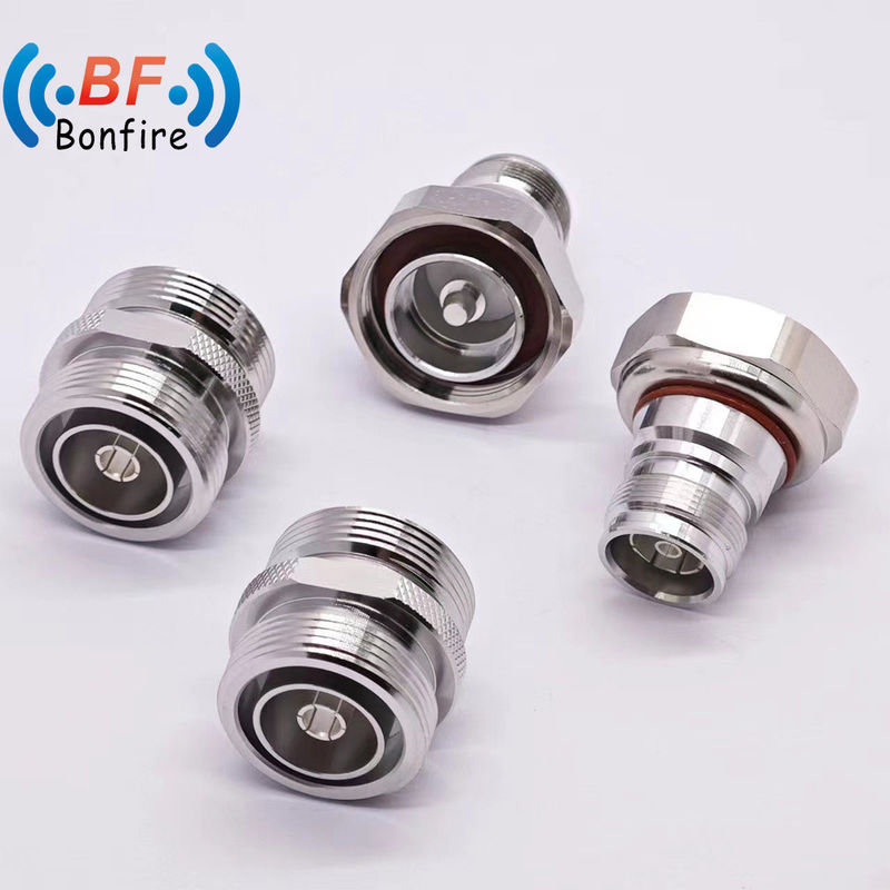 Conector RF com 7/16 Dinf a 4310f Tipo recto -155dbc DC-4GHz Baixo Vswr Adaptador RF Taxa de resistência à água IP 67